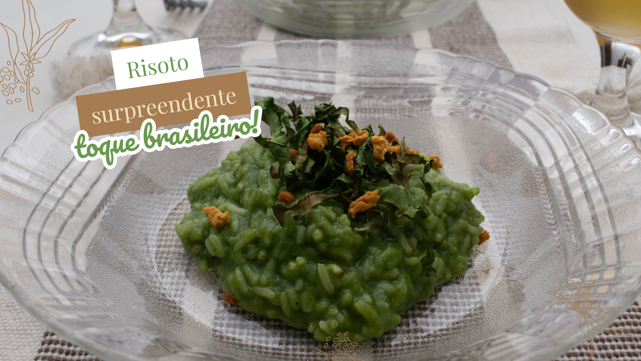 Risoto vegano de couve com cachaça: cremosidade sem laticínios