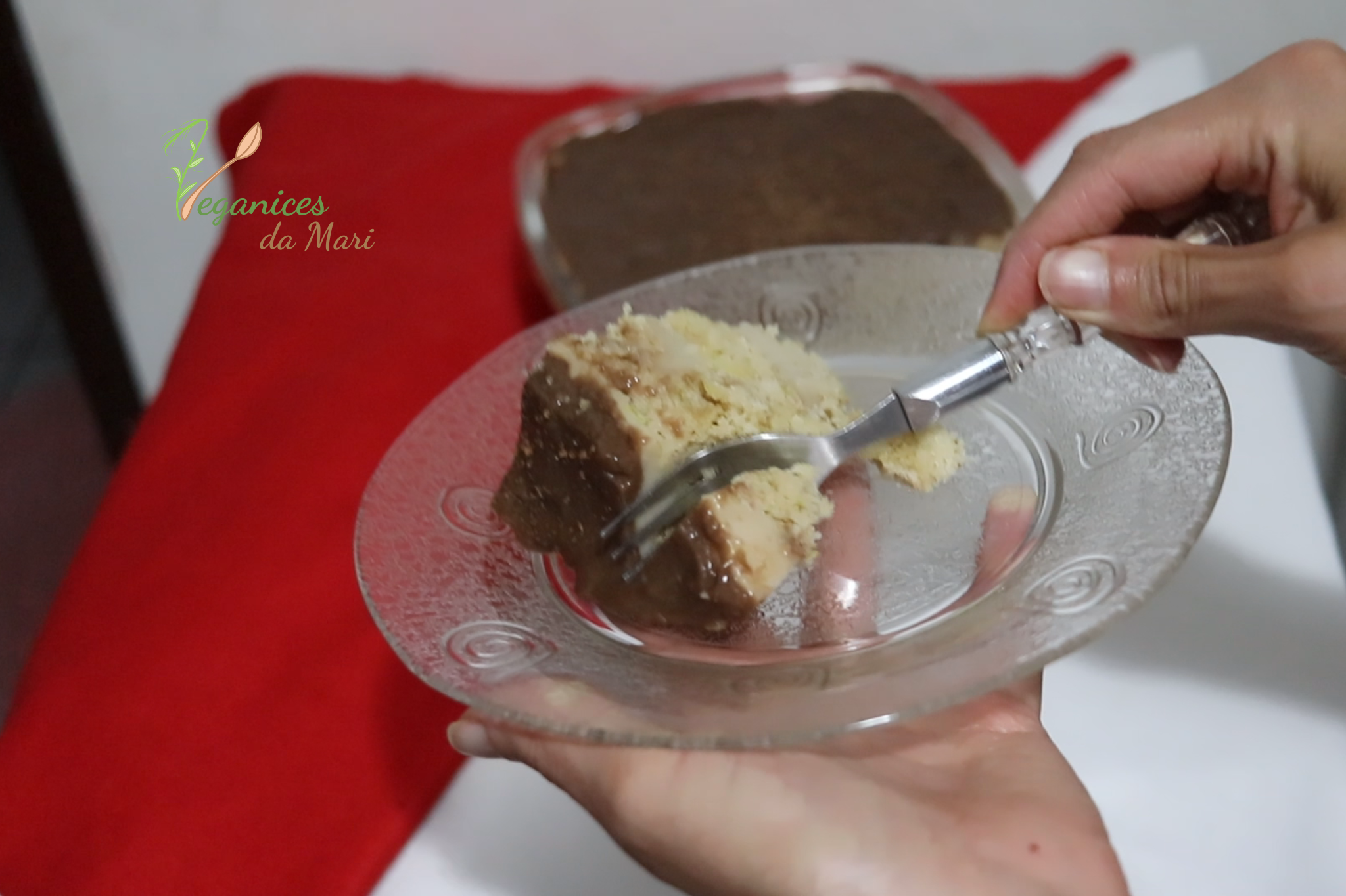 Pavê vegano de Natal sem glúten cremoso e elegante