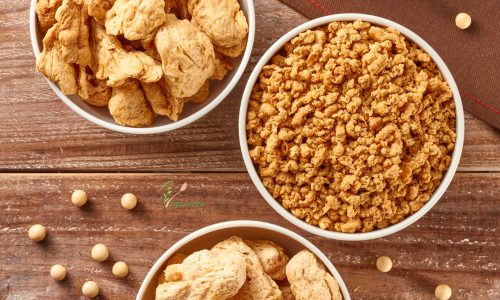 Proteína de soja doce crocante feita com apenas dois ingredientes